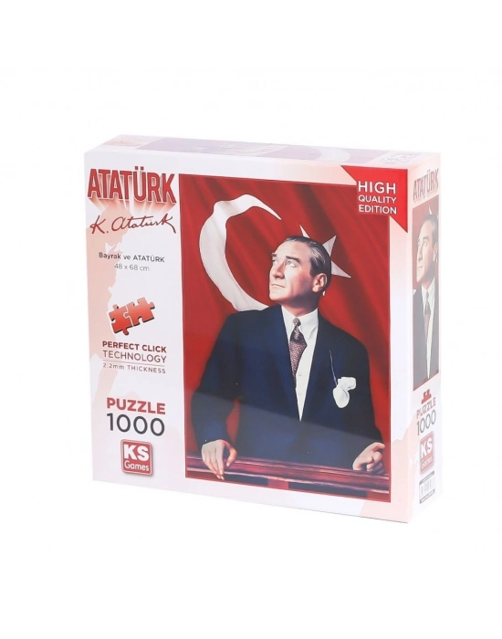 ®  20728 Atatürk ve Türk Bayrağı 1000 Parça Puzzle -KS Puzzle