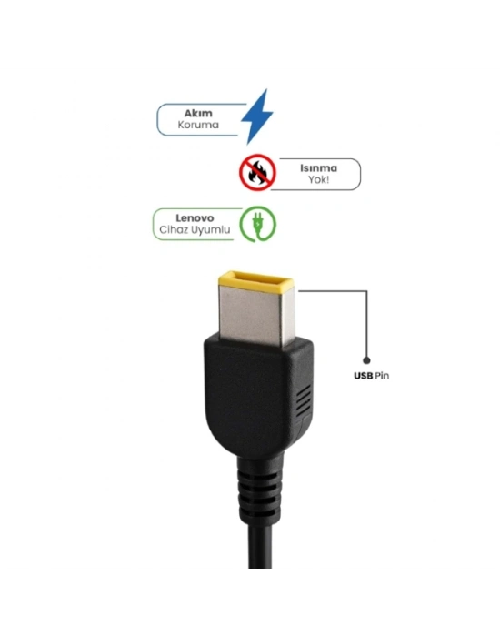 20V 4.5A USB Pin 90W LENOVO İçin Laptop Adaptör