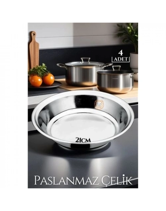 21 cm 4 LÜ Tabak Seti Paslanmaz Çelik B.Caprio Design 719554