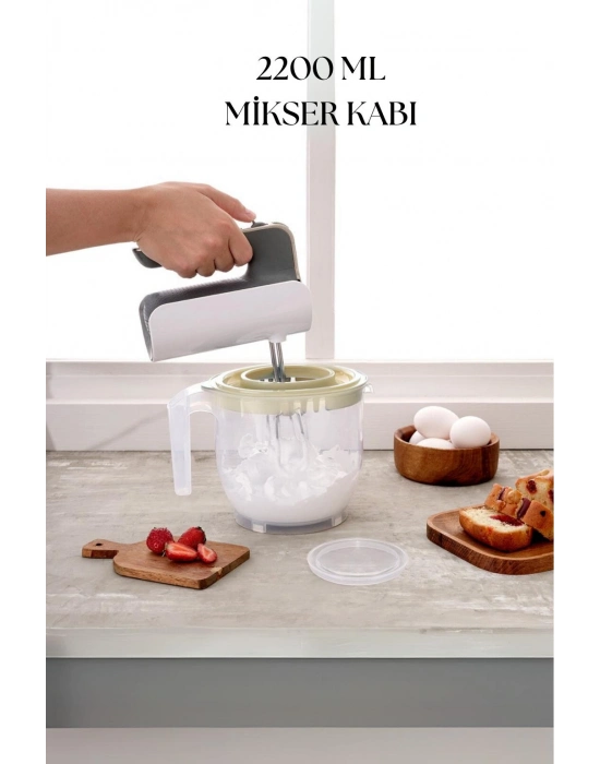2200 Ml Mikser Kabı Beyaz & Ölçü Kabı & Saklama Kabı-DNY0024