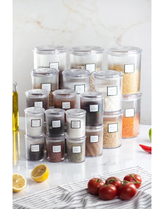 24lü Barok Yuvarlak 4 Boy Kavanoz Seti & Saklama Kabı & Erzak Kabı (6*2000 ML, 6*1000 ML, 6*500 ML, 6*250 ML)