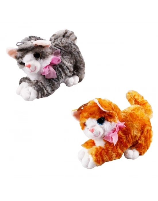 25 CM SESLI TEKIR KEDI PELUS