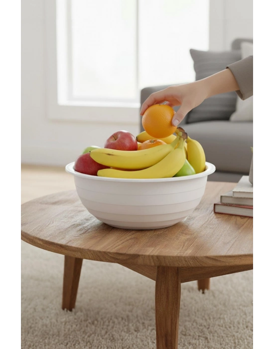 2,5 Lt Beyaz Akrilik Servis Kasesi & Karıştırma Kabı