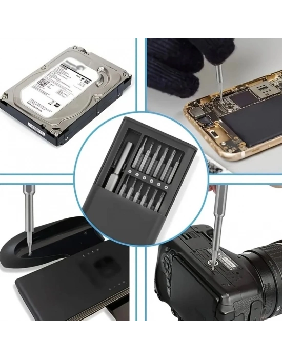 25 Parça Çok Fonksiyonlu Hassas Tornavida Seti – Telefon Tablet Elektronik Tamir Tornavida Seti