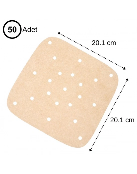 ®  250 Adet Air Fryer Pişirme Kağıdı Tek Kullanımlık Hava Fritöz Yağ Geçirmez Yapışmaz Gıda Pişirme Kağıdı Delikli Kare Model