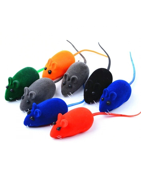 ®  2li Evcil Hayvan Eğitim Sevimli Elastik Kedi Fare Yakalama İnteraktif Sesli Eğitim Oyuncağı