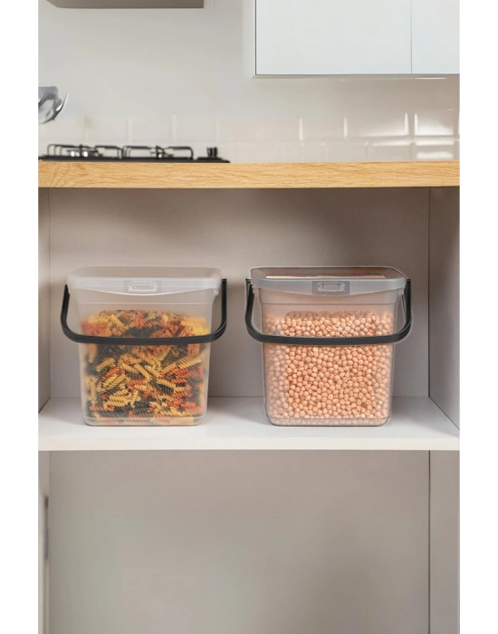 2’li Multibox Erzak Saklama Kabı & Saklama Kutusu 6 Lt Şeffaf