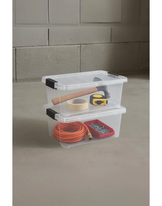 2’li Şeffaf Saklama Kutusu & Düzenleme Kutusu 10,5 Lt