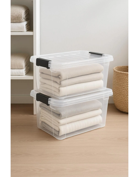 2’li Şeffaf Saklama Kutusu & Düzenleme Kutusu & Oyuncak Kutusu 34 Lt