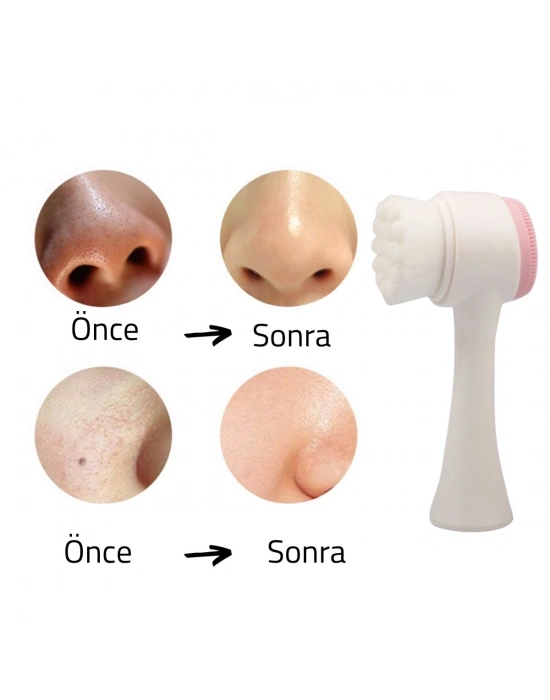 ®  2li Set Çift Taraflı Cilt Temizleme Fırçası ve Yeşim Taşı Çift Taraflı Cilt Masaj Aleti