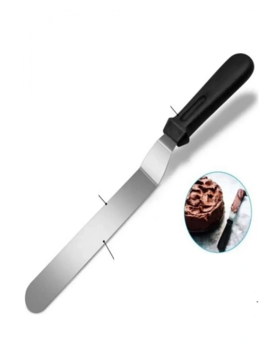 2li Set Hamur Şekillendirici Eğik Pasta Spatulası Ve Metal Hamur Kesici Kazıyıcı Spatula