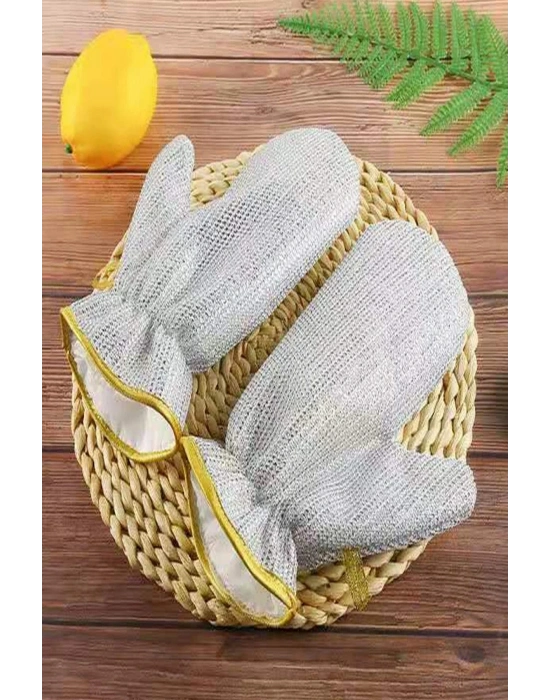 2li Telli Bulaşık Eldiveni Su Geçirmez Kir Sökücü Tava Tencere Ovma Mutfak Banyo Temizlik Eldiveni