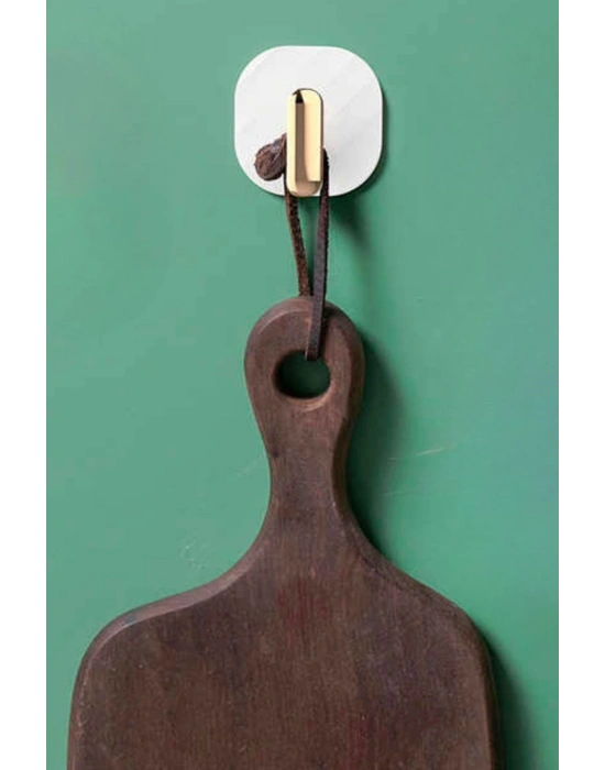 ®  2li Yapışkanlı Retro Askılık Dolap Kapak Kulpu Beyaz