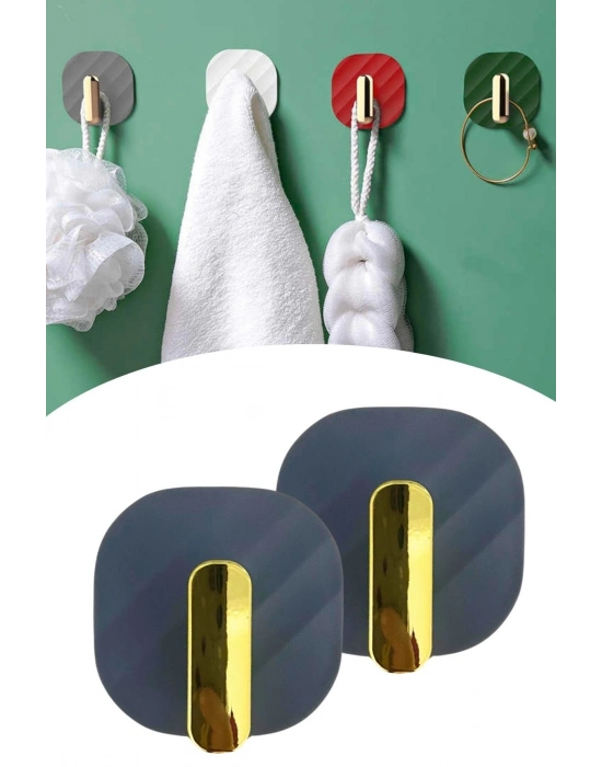 ®   2li Yapışkanlı Retro Askılık Dolap Kapak Kulpu Gri