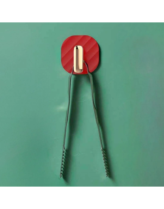 ®  2li Yapışkanlı Retro Askılık Dolap Kapak Kulpu Kırmızı