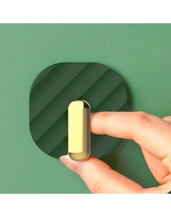 ®  2li Yapışkanlı Retro Askılık Dolap Kapak Kulpu Yeşil