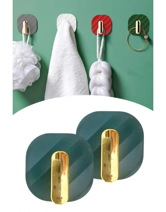 ®  2li Yapışkanlı Retro Askılık Dolap Kapak Kulpu Yeşil