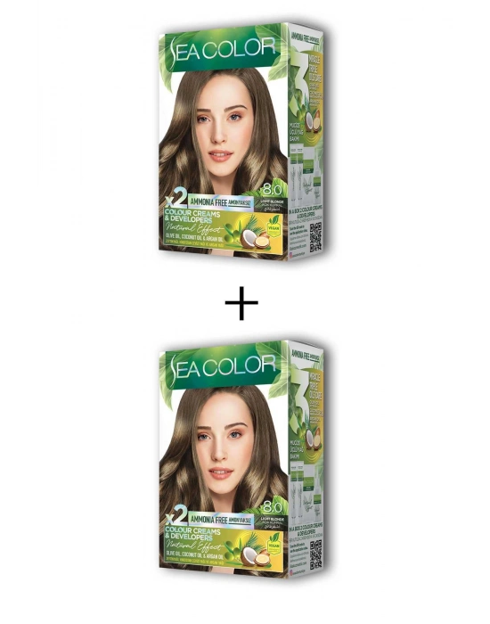 2X2 Tüp Krem Saç Boyası Seti Açık Kumral No:8.0