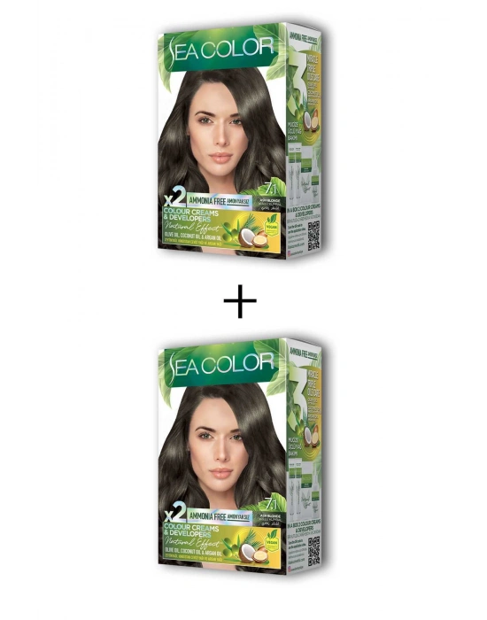 2X2 Tüp Krem Saç Boyası Seti Küllü Kumral No:7.1