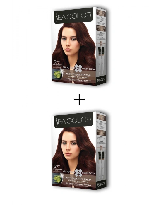 2X2 Tüp Krem Saç Boyası Seti Sıcak Çikolata No:5.77