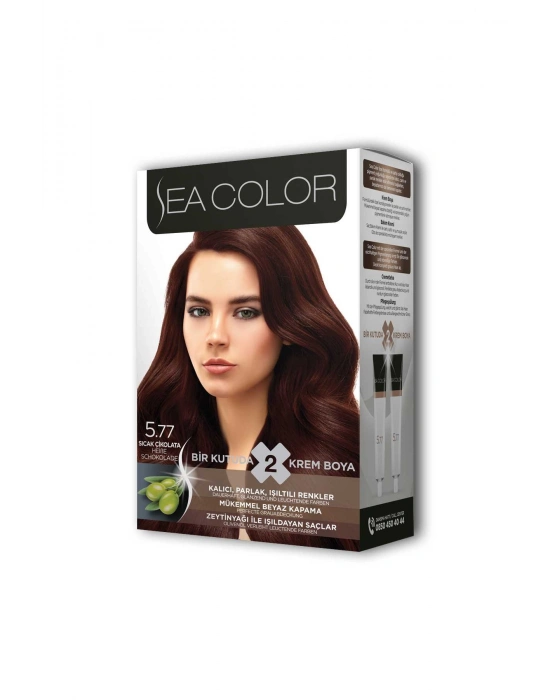 2X2 Tüp Krem Saç Boyası Seti Sıcak Çikolata No:5.77