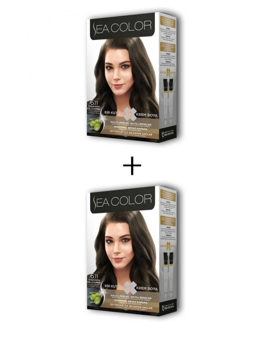 2X2 Tüp Krem Saç Boyası Seti Yoğun Koyu Küllü Kumral No:6.11