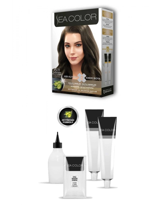 2X2 Tüp Krem Saç Boyası Seti Yoğun Koyu Küllü Kumral No:6.11