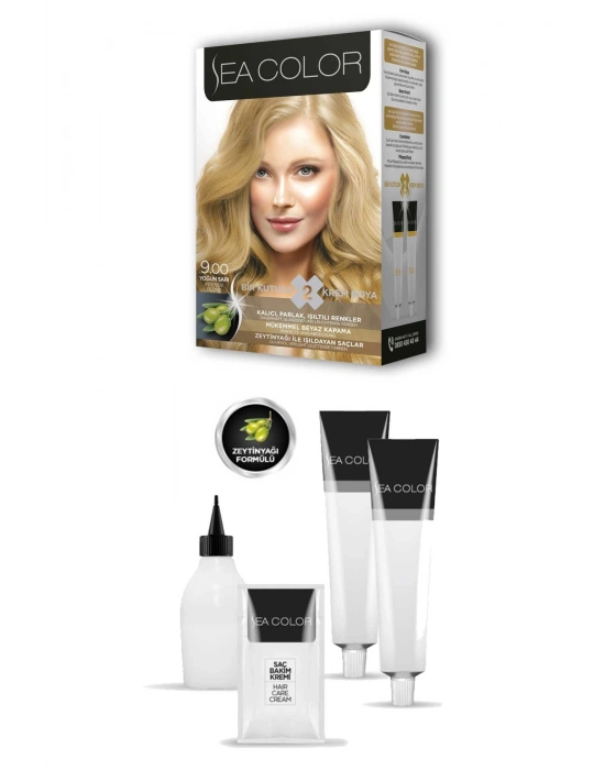 2X2 Tüp Krem Saç Boyası Seti Yoğun Sarı No:9.00
