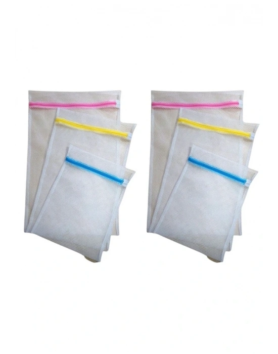 3'lü Çamaşır Yıkama Filesi Set Renkli Fermuarlı Pratik Çamaşır Yıkama Filesi Seti 3 Boy