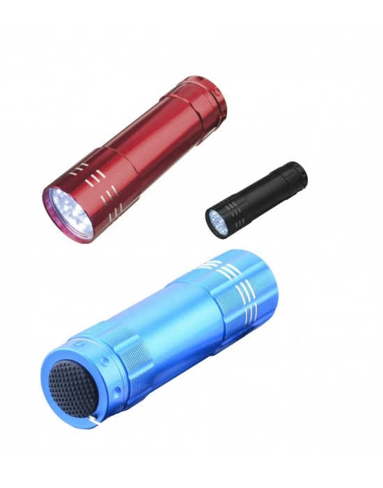 3 Adet 9 Ledli Metal Mini El Fener
