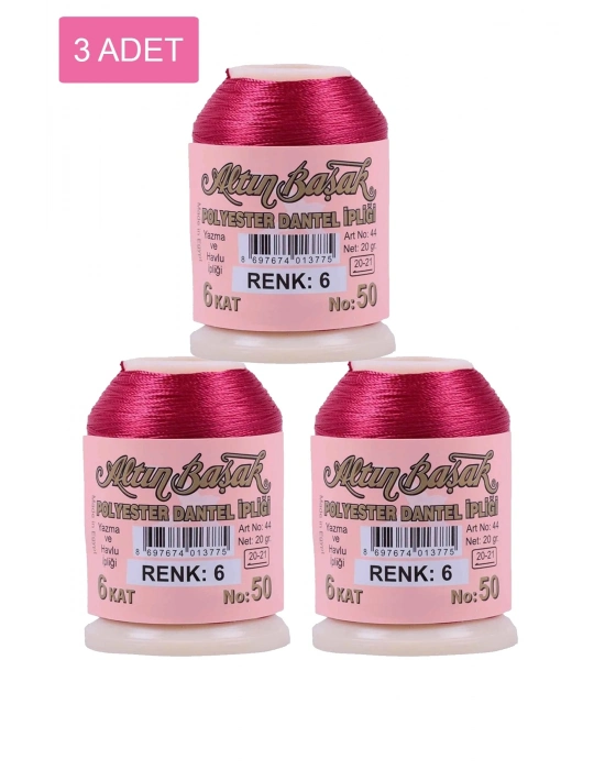 3 Adet Altınbaşak Oya ve Dantel İpi 20 gr - Royaleks - No: 006