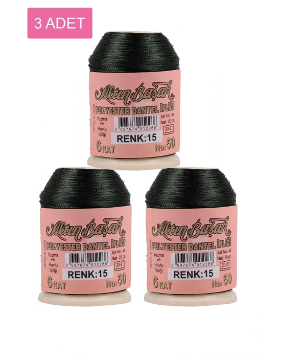 3 Adet Altınbaşak Oya ve Dantel İpi 20 gr - Royaleks - No: 015