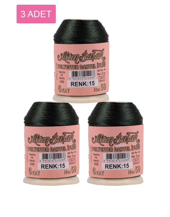 3 Adet Altınbaşak Oya ve Dantel İpi 20 gr - Royaleks - No: 015