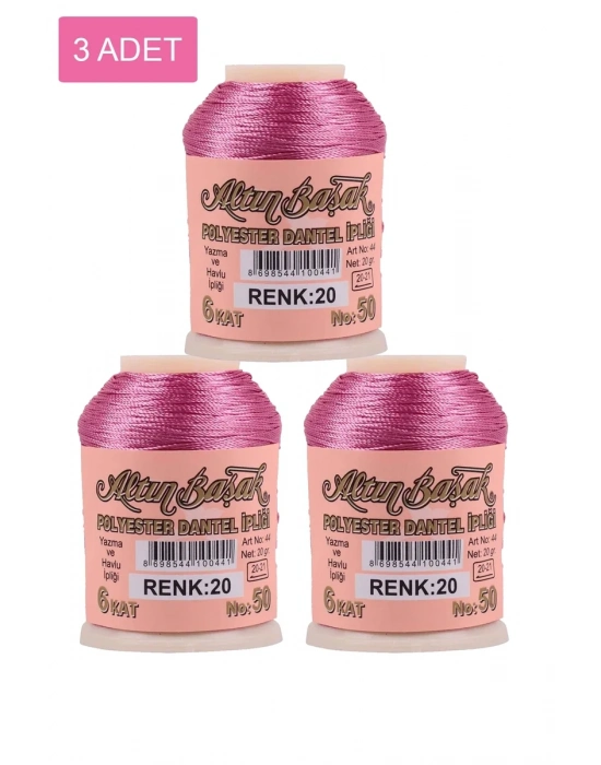 3 Adet Altınbaşak Oya ve Dantel İpi 20 gr - Royaleks - No: 020