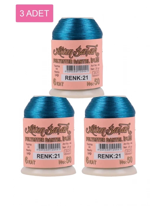 3 Adet Altınbaşak Oya ve Dantel İpi 20 gr - Royaleks - No: 021