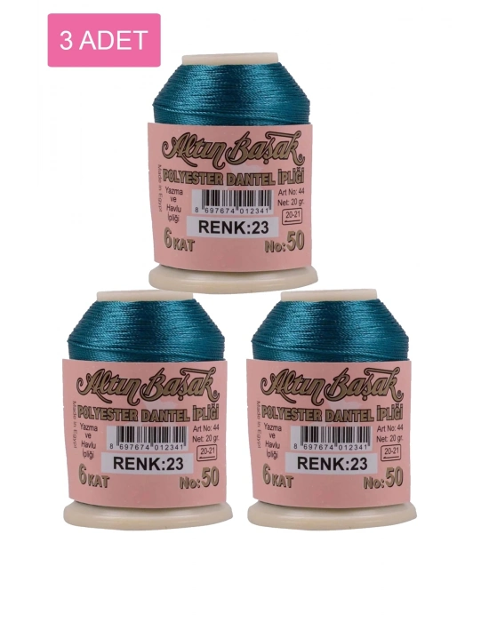 3 Adet Altınbaşak Oya ve Dantel İpi 20 gr - Royaleks - No: 023