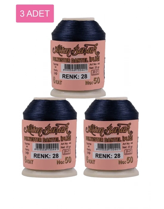 3 Adet Altınbaşak Oya ve Dantel İpi 20 gr - Royaleks - No: 028