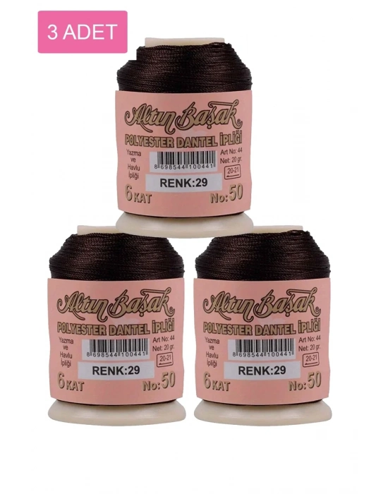 3 Adet Altınbaşak Oya ve Dantel İpi 20 gr - Royaleks - No: 029