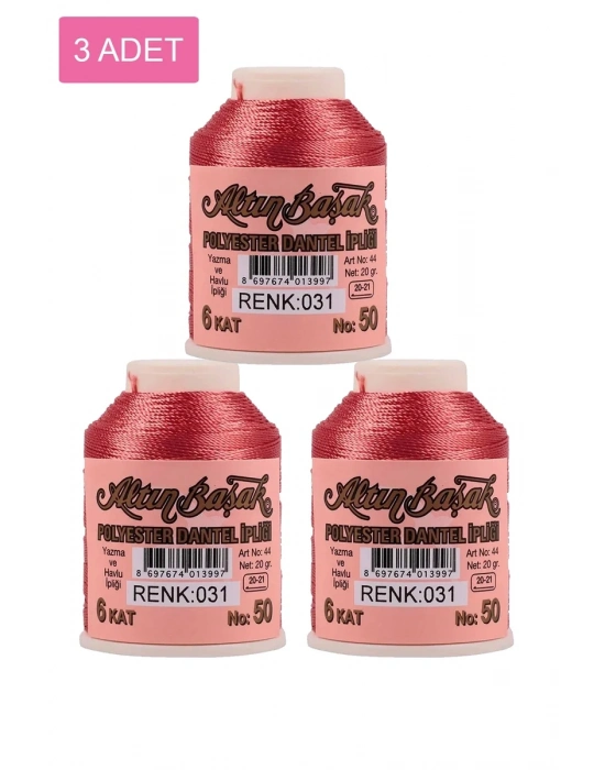 3 Adet Altınbaşak Oya ve Dantel İpi 20 gr - Royaleks - No: 031