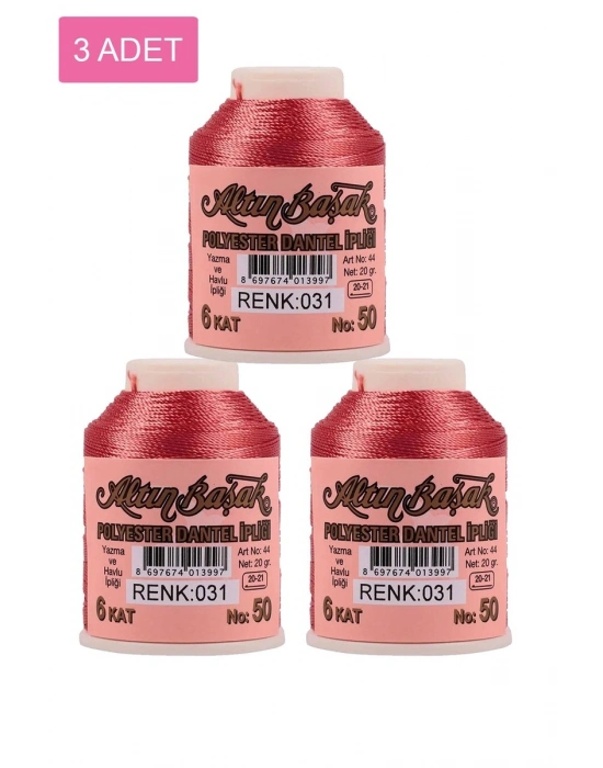 3 Adet Altınbaşak Oya ve Dantel İpi 20 gr - Royaleks - No: 031