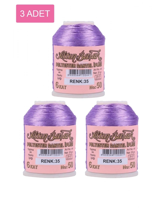 3 Adet Altınbaşak Oya ve Dantel İpi 20 gr - Royaleks - No: 035