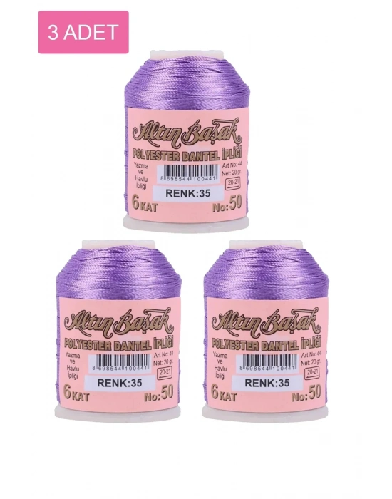 3 Adet Altınbaşak Oya ve Dantel İpi 20 gr - Royaleks - No: 035