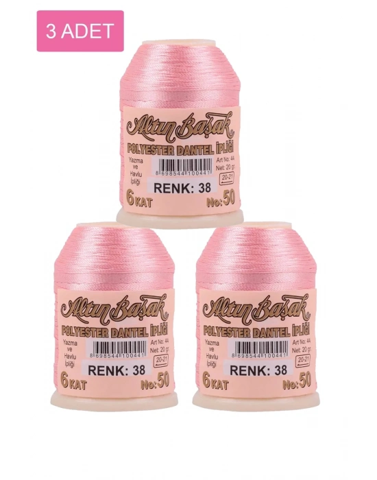 3 Adet Altınbaşak Oya ve Dantel İpi 20 gr - Royaleks - No: 038