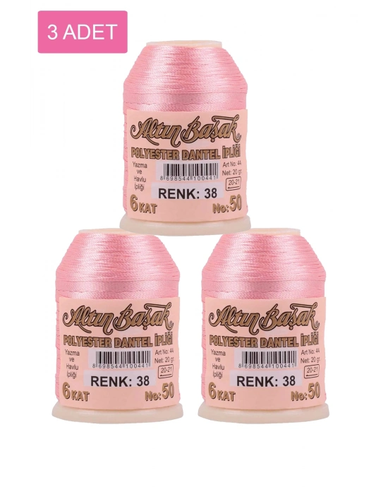 3 Adet Altınbaşak Oya ve Dantel İpi 20 gr - Royaleks - No: 038