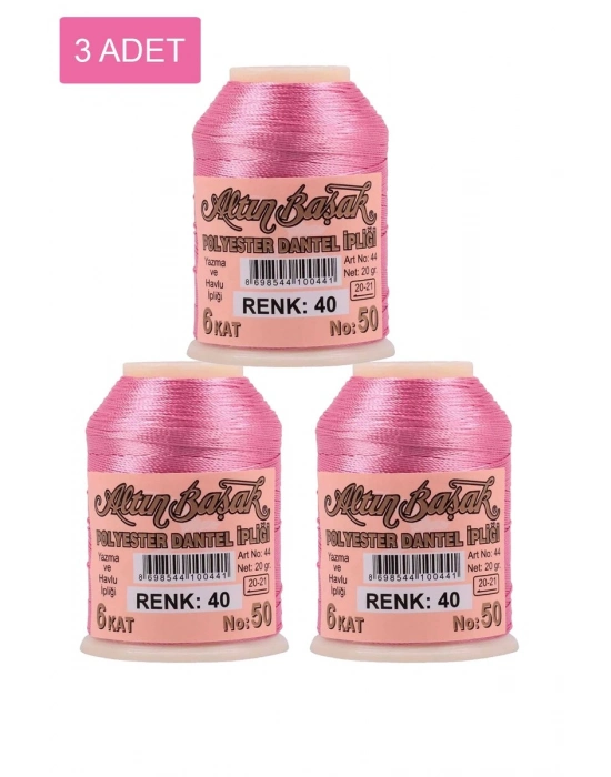 3 Adet Altınbaşak Oya ve Dantel İpi 20 gr - Royaleks - No: 040