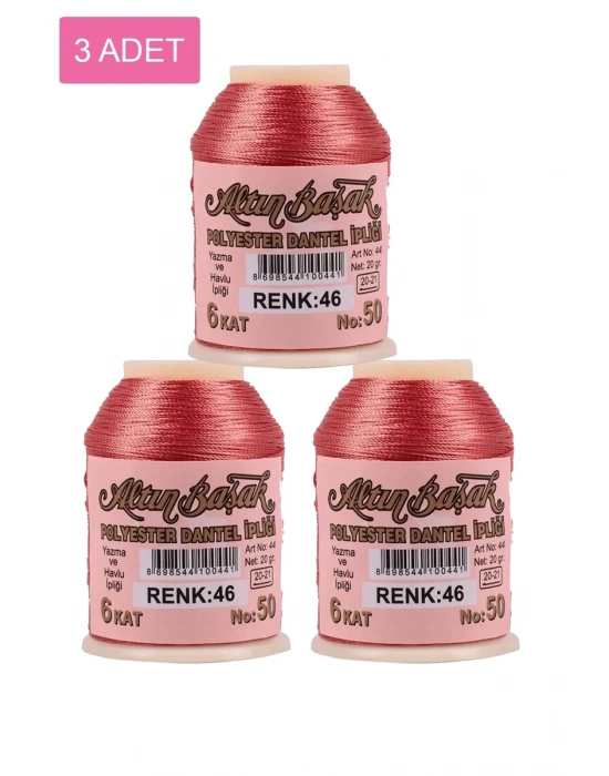 3 Adet Altınbaşak Oya ve Dantel İpi 20 gr - Royaleks - No: 046