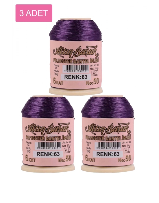 3 Adet Altınbaşak Oya ve Dantel İpi 20 gr - Royaleks - No: 063