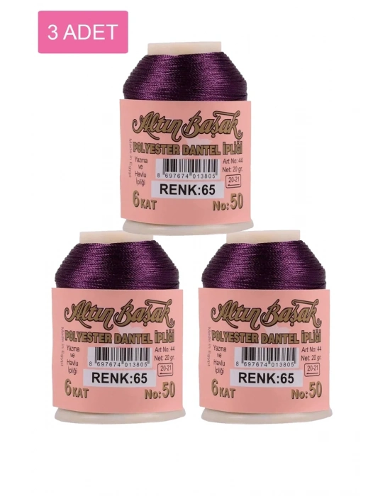 3 Adet Altınbaşak Oya ve Dantel İpi 20 gr - Royaleks - No: 065