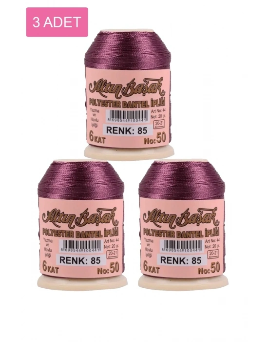 3 Adet Altınbaşak Oya ve Dantel İpi 20 gr - Royaleks - No: 085