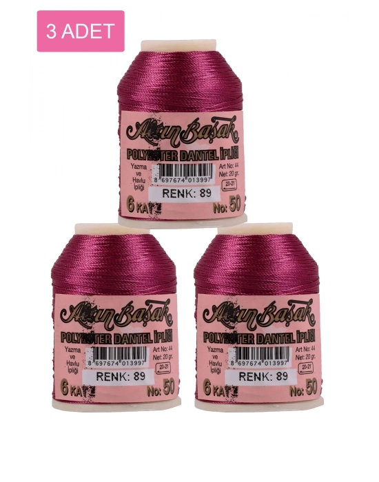 3 Adet Altınbaşak Oya ve Dantel İpi 20 gr - Royaleks - No: 089